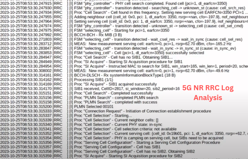 5G NR Log Analysis – L3-RRC – 3gpp 38.331. 38.304